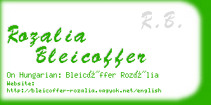 rozalia bleicoffer business card